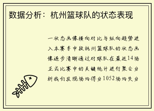 数据分析：杭州篮球队的状态表现